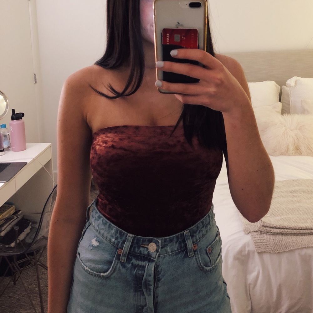 Urban outfitters crushed velvet bodysuit